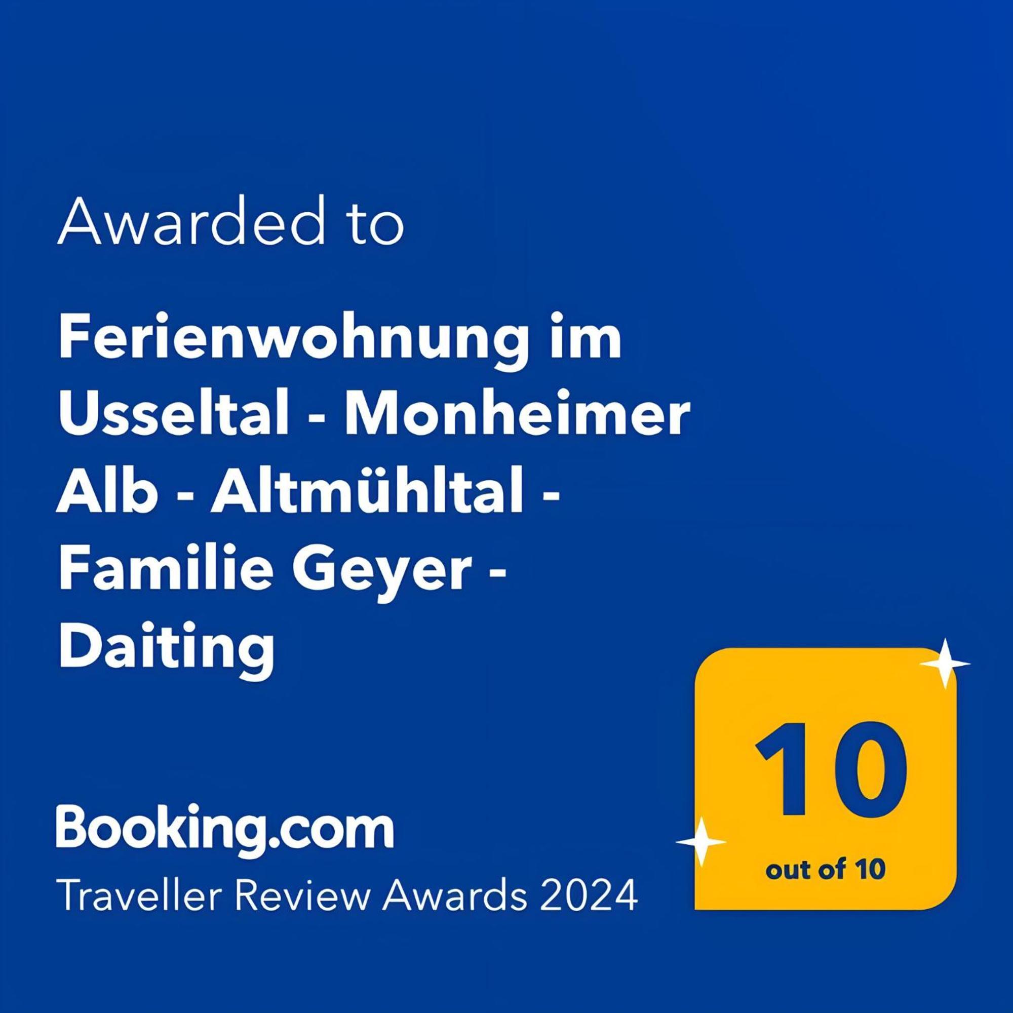 Ferienwohnung Im Usseltal - Zirben Spa - Monheimer Alb - Altmuehltal - Familie Geyer Daiting Monheim  Екстериор снимка